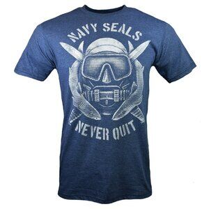 Men's T-shirt-Never give Up,Never Quit-U.S NAVY SEALS-Diving Sharks